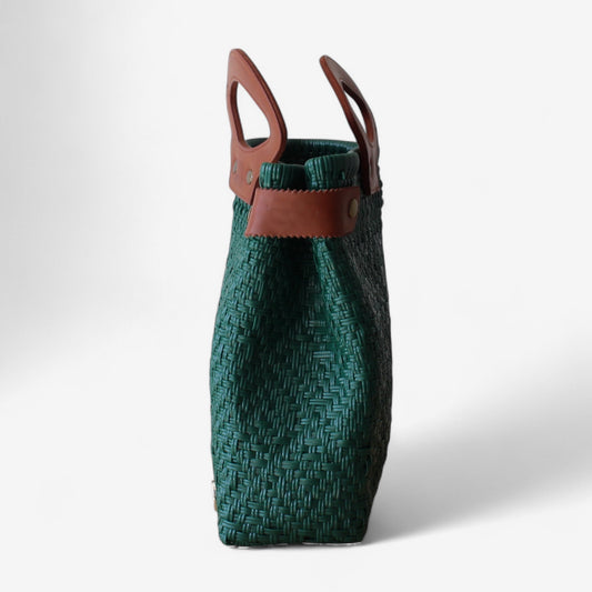 Emerald Green Handwoven Tote